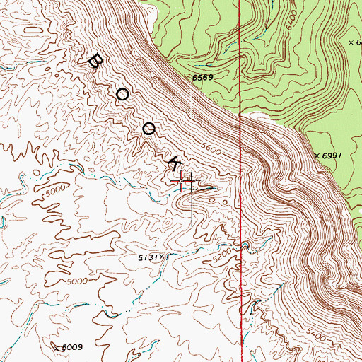 Topographic Map of Book Cliffs, UT