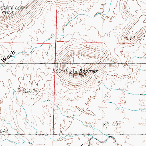 Topographic Map of Boomer Hill, UT