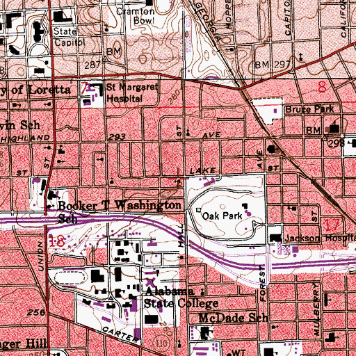 Topographic Map of Hale Street Baptist Church, AL
