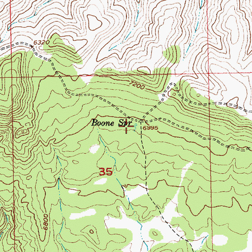 Topographic Map of Boone Spring, UT
