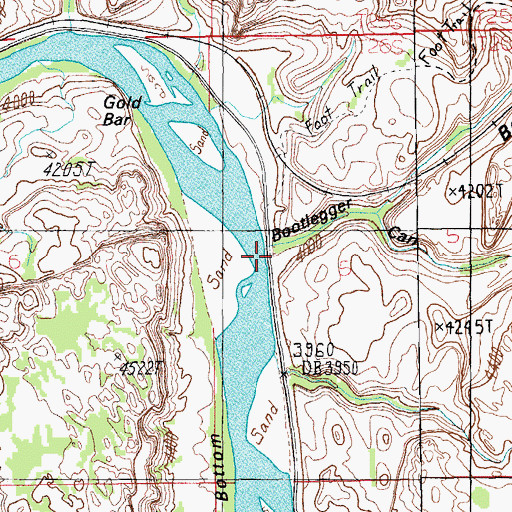 Topographic Map of Bootlegger Canyon, UT