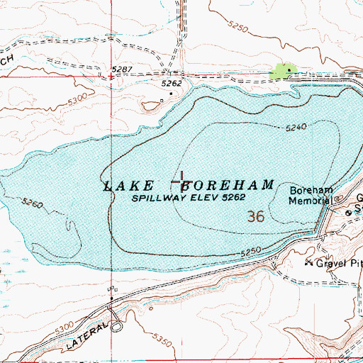 Topographic Map of Lake Boreham, UT