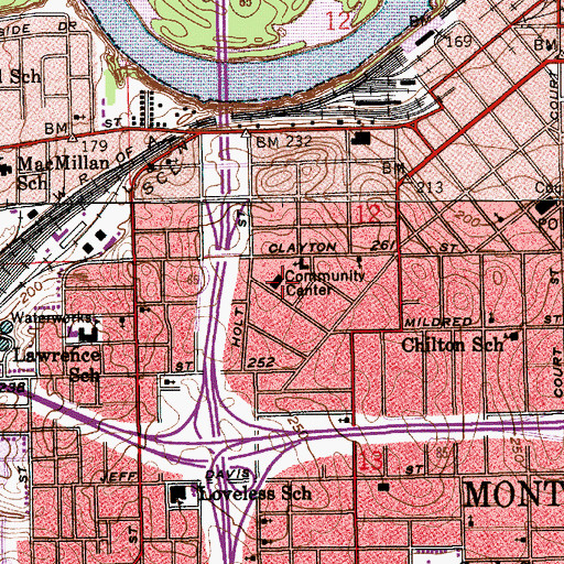 Topographic Map of Hamner Hall (historical), AL