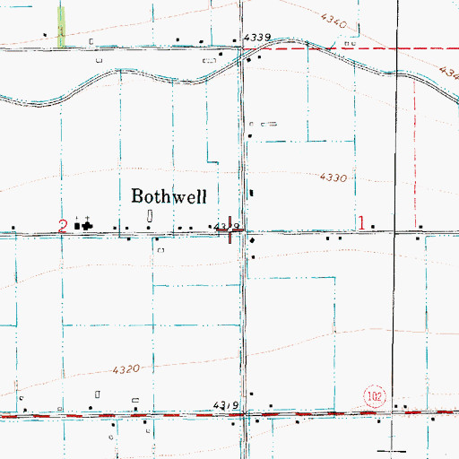 Topographic Map of Bothwell, UT