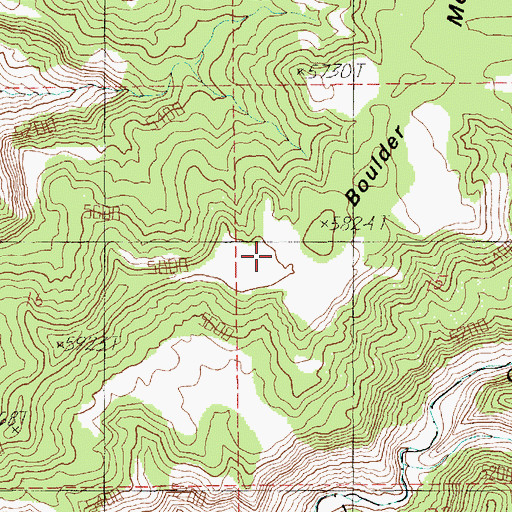 Topographic Map of Boulder Mesa, UT