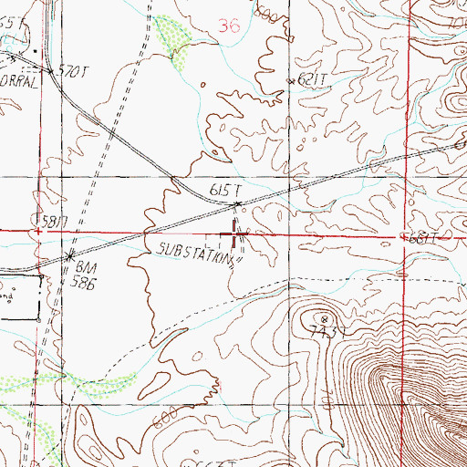 Topographic Map of Bunyan Substation, AZ