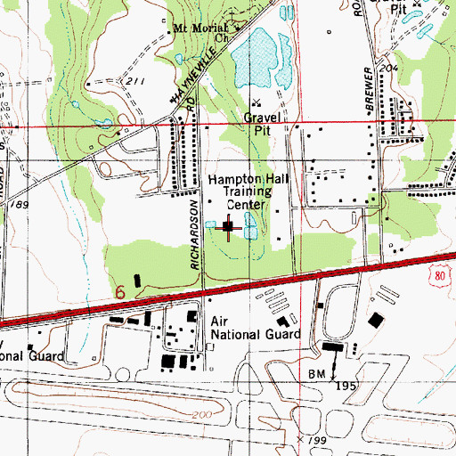 Topographic Map of Hampton Hall Training Center, AL