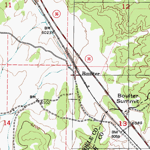 Topographic Map of Boulter, UT