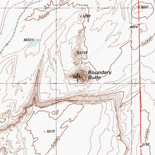 Topographic Map of Boundary Butte, UT