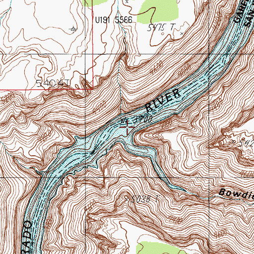Topographic Map of Bowdie Canyon, UT