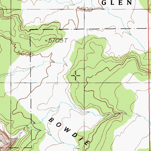 Topographic Map of Bowdie Point, UT