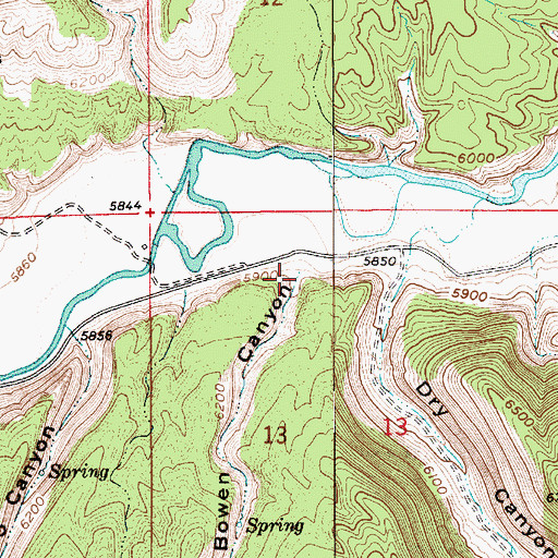 Topographic Map of Bowen Canyon, UT