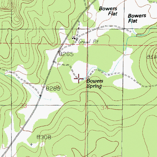 Topographic Map of Bowers Spring, UT