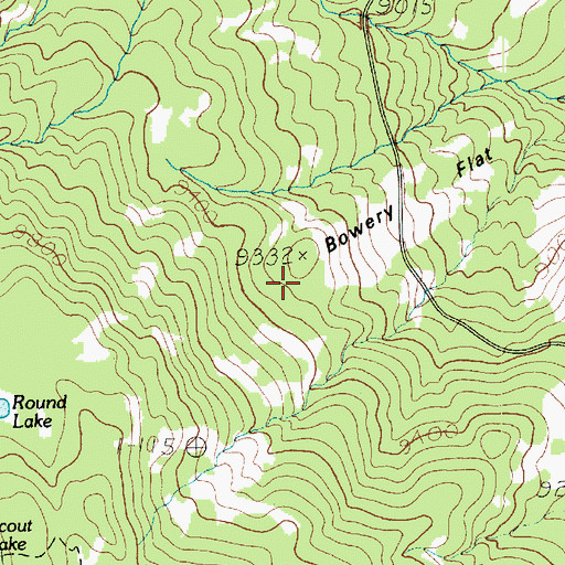 Topographic Map of Bowery Flat, UT