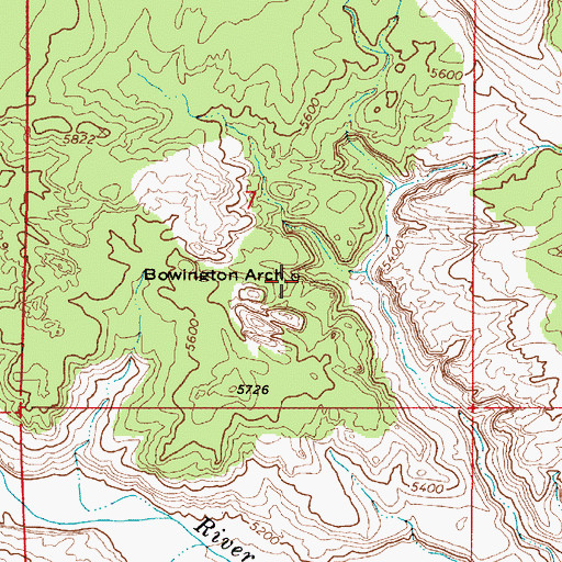 Topographic Map of Bowington Arch, UT