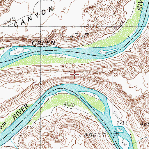 Topographic Map of Bowknot Bend, UT