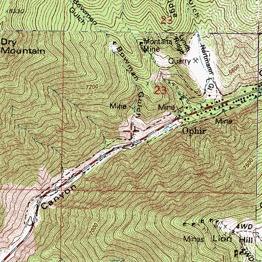 Topographic Map of Bowman Gulch, UT