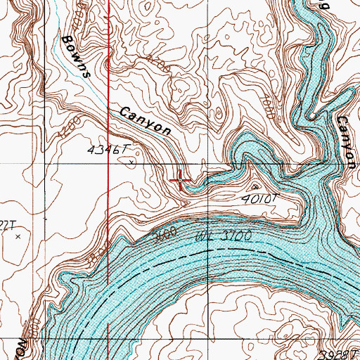 Topographic Map of Bowns Canyon, UT