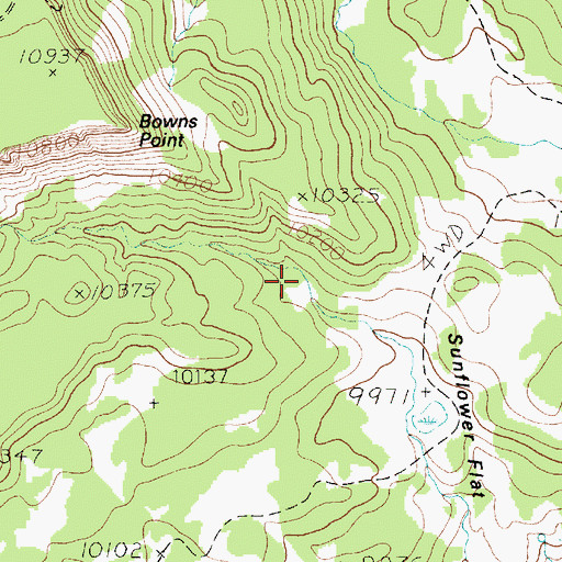 Topographic Map of Bowns Lake, UT