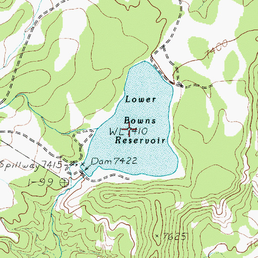 Topographic Map of Lower Bowns Reservoir, UT