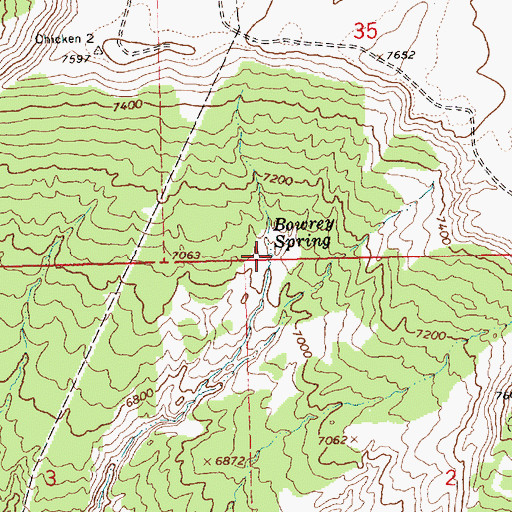 Topographic Map of Bowrey Spring, UT