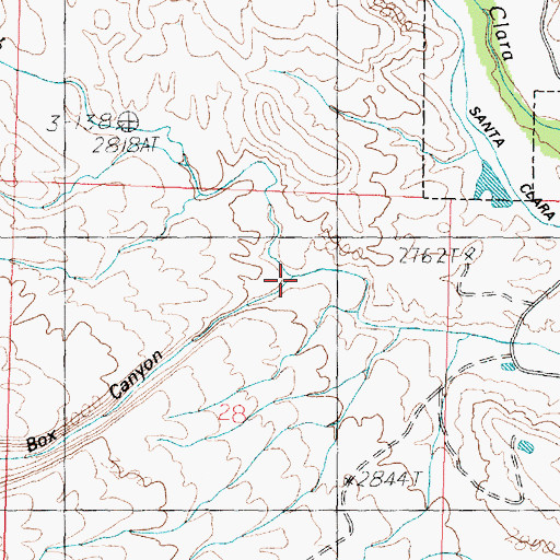 Topographic Map of Box Canyon, UT