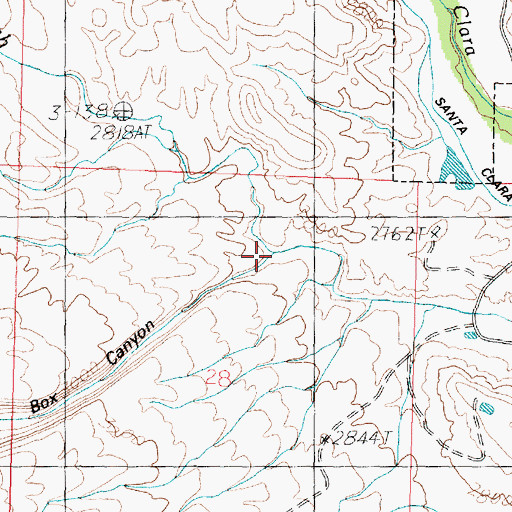 Topographic Map of Box Canyon Wash, UT