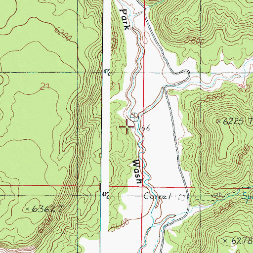 Topographic Map of Box Elder Canyon, UT