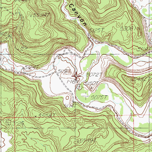 Topographic Map of Bradford Canyon, UT