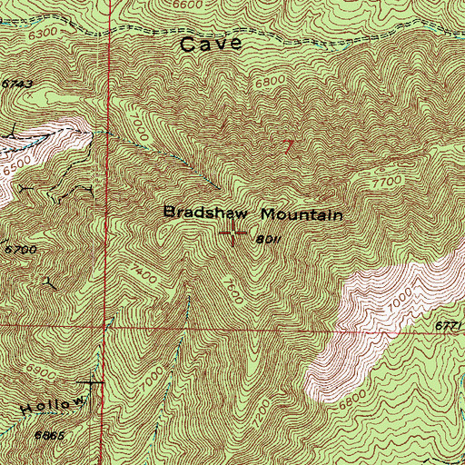 Topographic Map of Bradshaw Mountain, UT