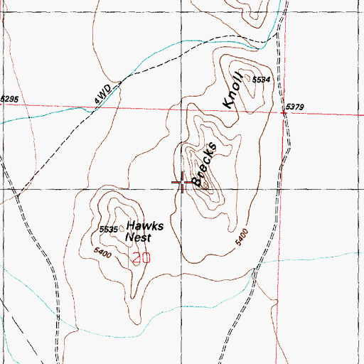 Topographic Map of Brecks Knoll, UT