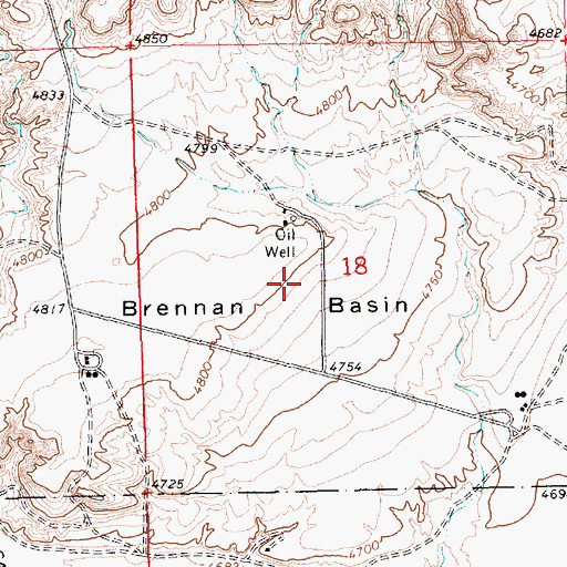 Topographic Map of Brennan Basin, UT