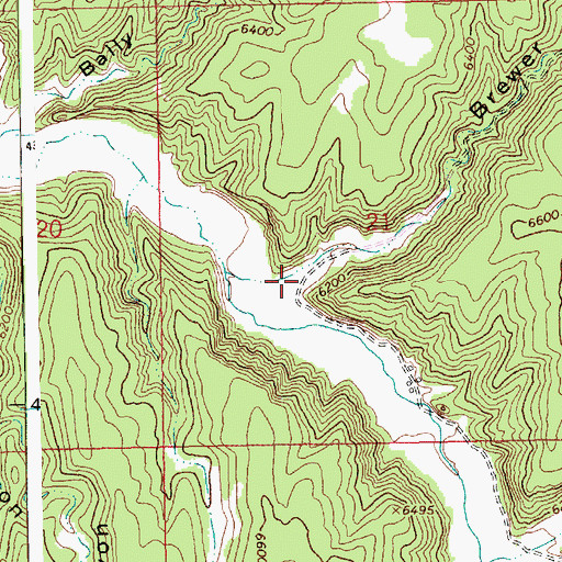 Topographic Map of Brewer Canyon, UT