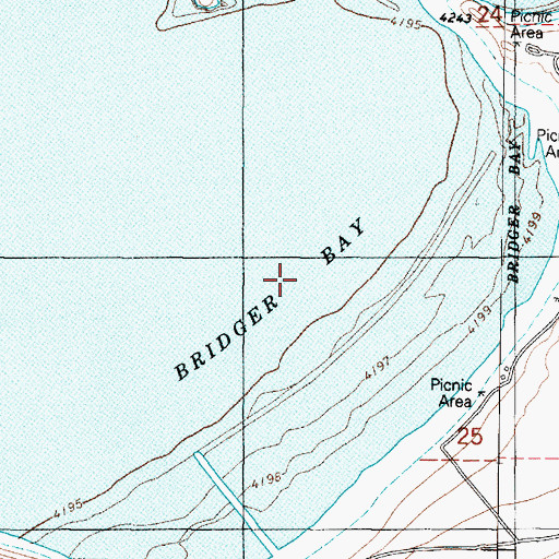 Topographic Map of Bridger Bay, UT