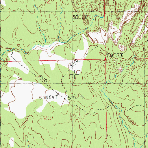 Topographic Map of Bridger Jack Mesa, UT