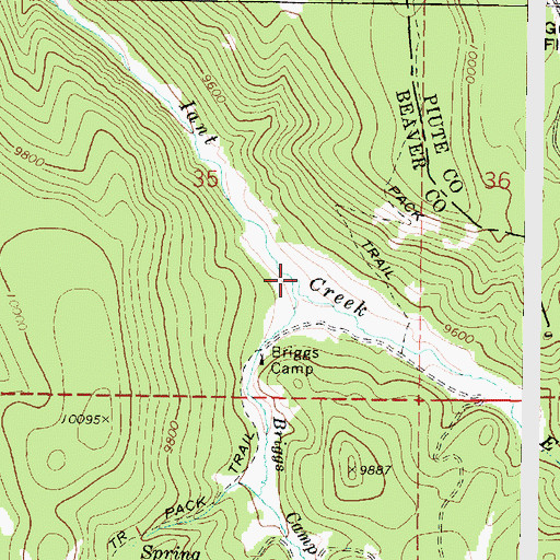 Topographic Map of Briggs Camp Creek, UT