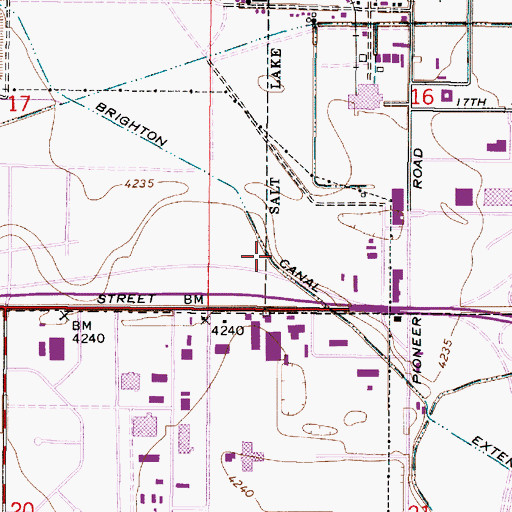 Topographic Map of Brighton Canal Extension, UT