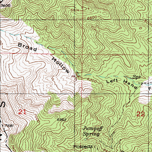 Topographic Map of Broad Hollow, UT