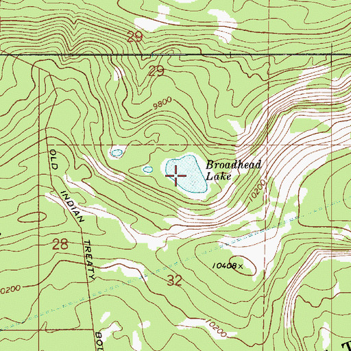 Topographic Map of Broadhead Lake, UT