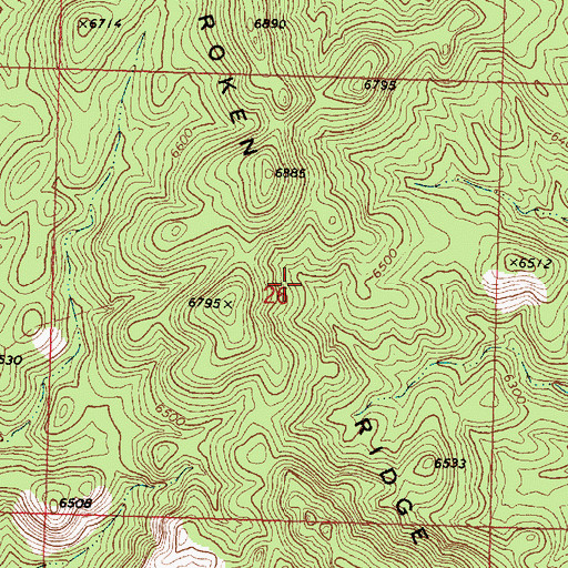Topographic Map of Broken Ridge, UT