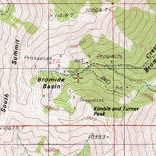 Topographic Map of Bromide Basin, UT