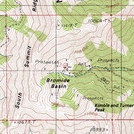Topographic Map of Bromide Mine, UT