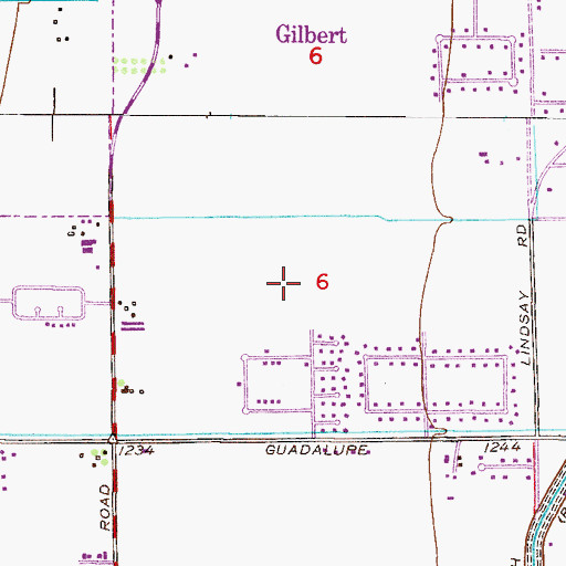 Topographic Map of Burk Street School, AZ