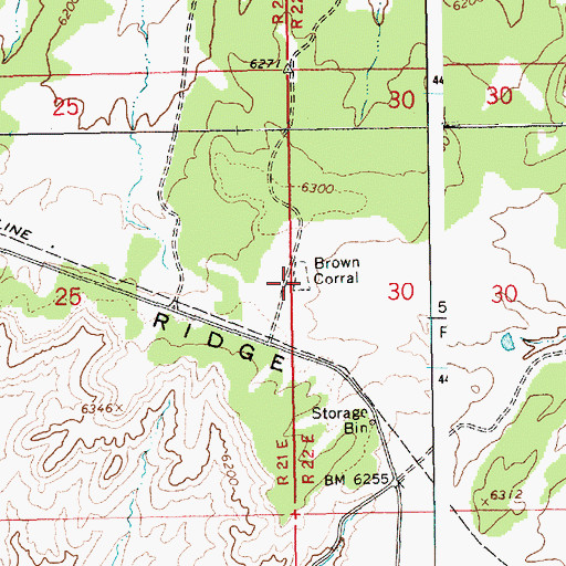 Topographic Map of Brown Corral, UT
