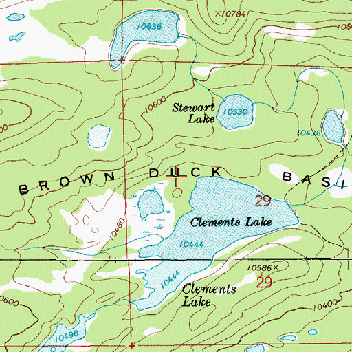 Topographic Map of Brown Duck Basin, UT