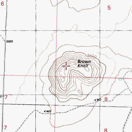 Topographic Map of Brown Knoll, UT
