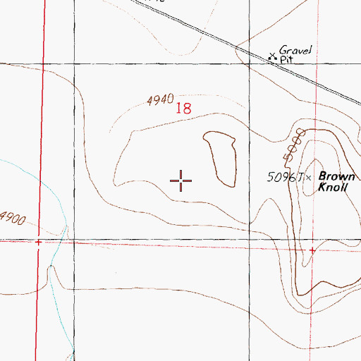 Topographic Map of Brown Knoll, UT