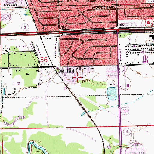 Topographic Map of Heritage School, AL