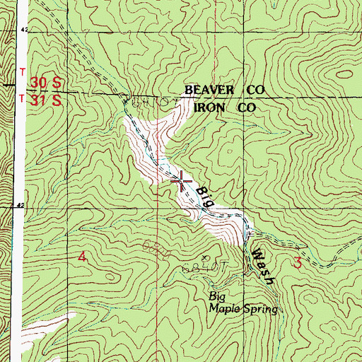 Topographic Map of Browns Canyon, UT
