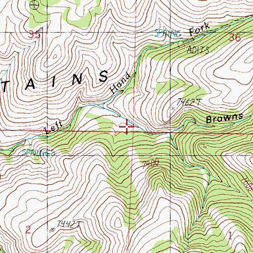 Topographic Map of Browns Canyon, UT